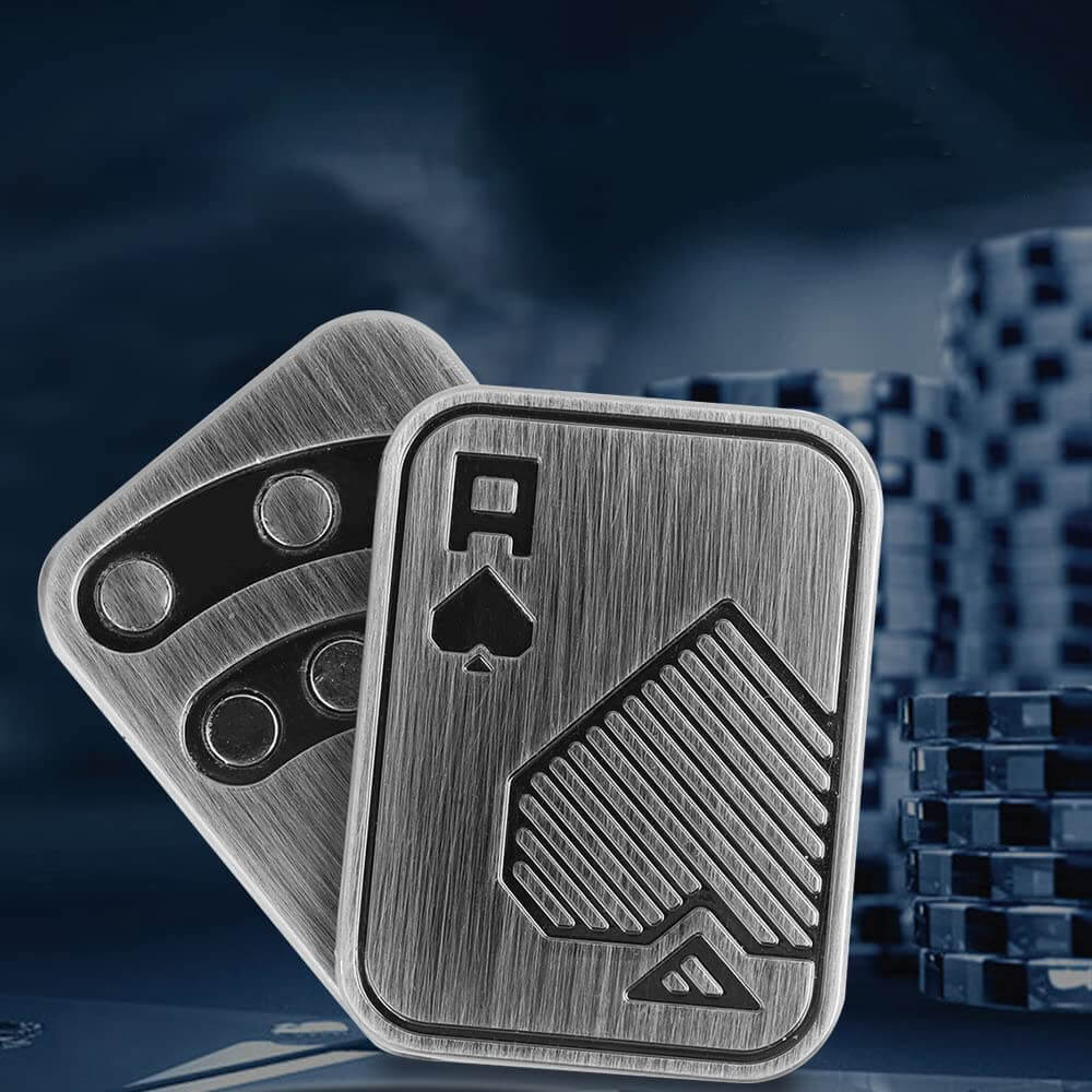AA Poker Card Titanium EDC Haptic Magnetic Slider Metal Fidget Toy (2)