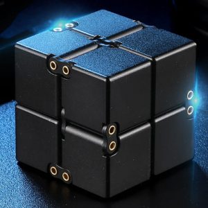 Black Solid Aluminium Alloy Luxury Infinity Cube Metal Fidget Toy